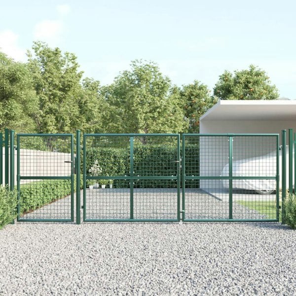Berkfield Mesh Garden Gate Green 400x175 cm Galvanised Steel