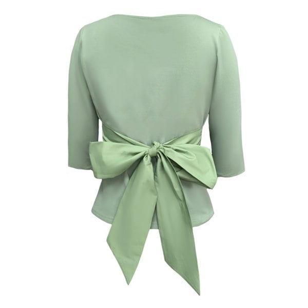 Frock Tales Primrose Top With Bow In Sage