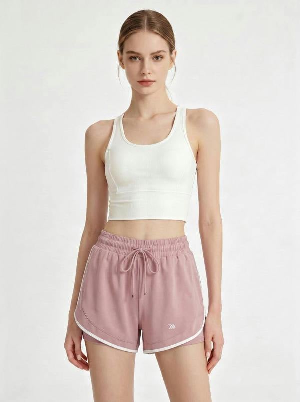Anniou Women's 2-in-1 Athletic Shorts - pink