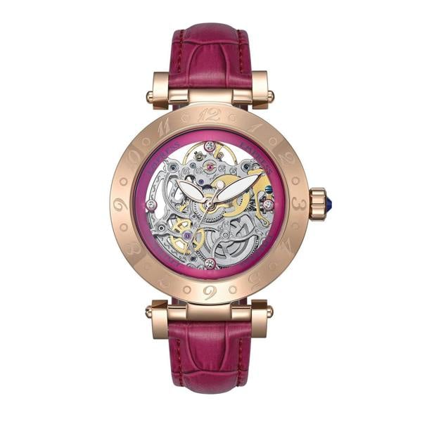 Empress Theodora Automatic Leather-Band Watch - Rose Gold/Pink - EMPEM3706