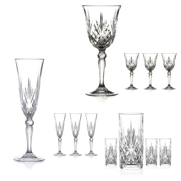 Diamante Chatsworth Party Bundle - High Balls & Wine - 8 Glasses