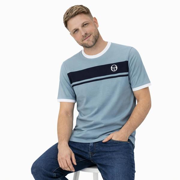 Sergio Tacchini Master T-Shirt Lead/Maritime Blue/White