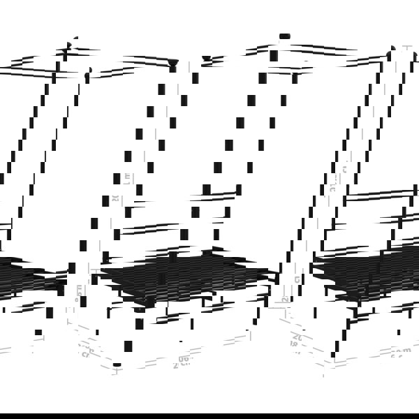 Berkfield Canopy Bed Frame Black Metal 200x200 cm