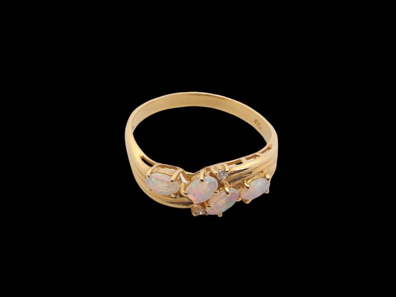 Vintage Tom 18 Carat Gold Opal & Diamond Dress Ring