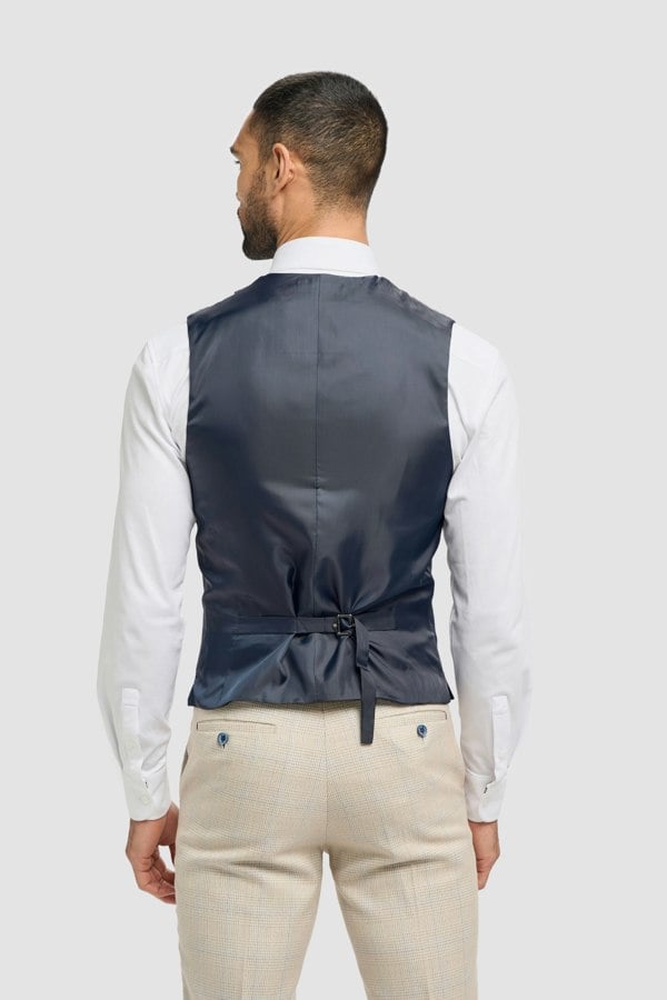 House of Cavani Lennox Navy Double Breasted Waistcoat