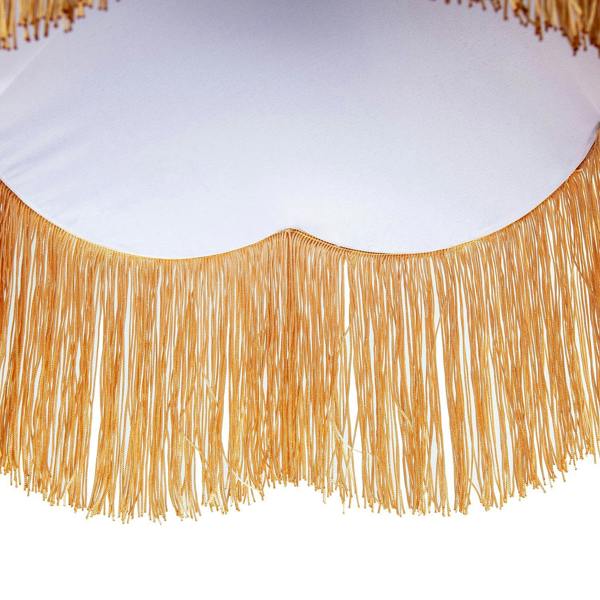 Domed Victorian Shape Lamp Shade in Navy Blue Velvet with Gold Trim Image 4