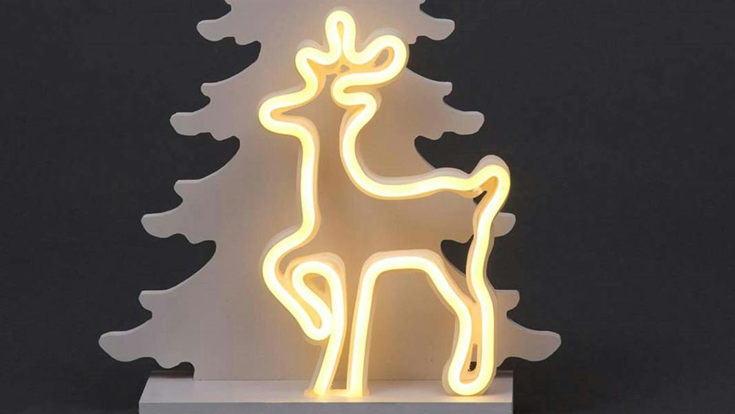 4cm Wooden Christmas Reindeer Silhouette with 135 Warm White LED Lights, Battery Operated Indoor Table Decoration image 3