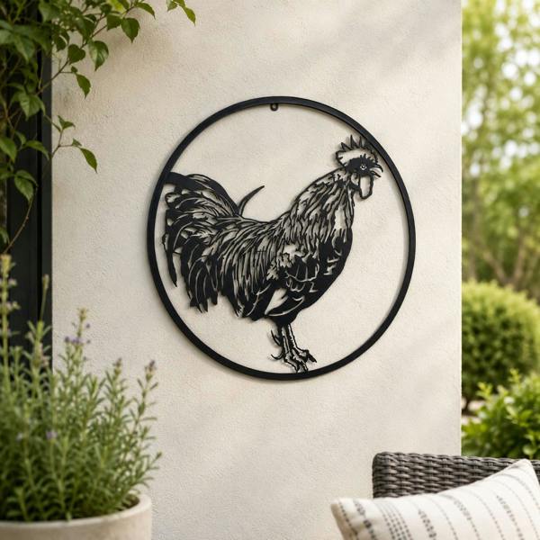 Country Living Metal Wall Art - Cockerel