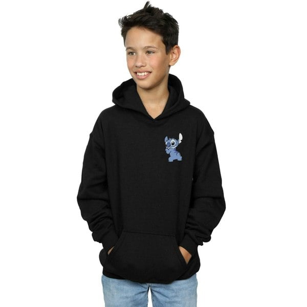 Disney Boys Lilo And Stitch Stitch Backside Breast Print Hoodie - Black