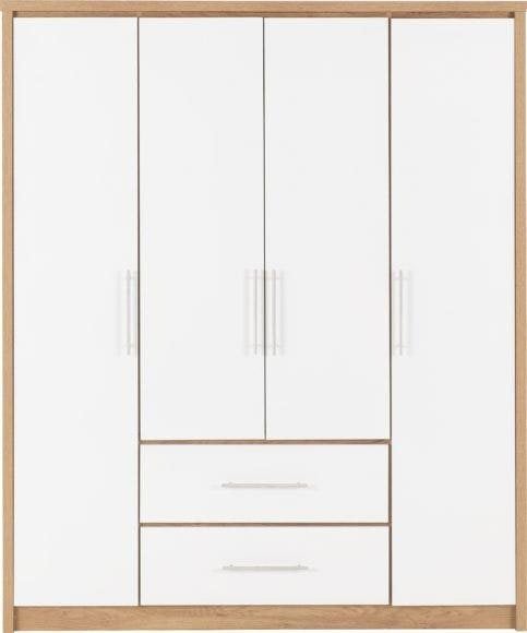 Seconique Seville 4 Door 2 Drawer Wardrobe