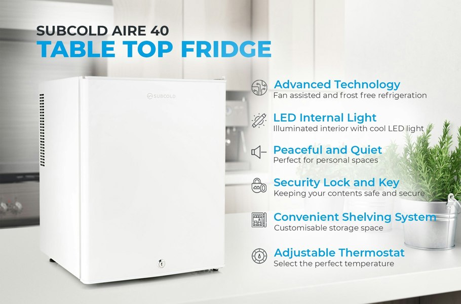 Subcold Aire40 LED Mini Fridge - White