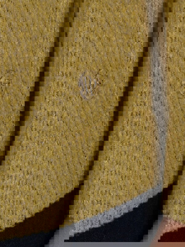 PennyPlain Ribbed Button Cardigan- Pear