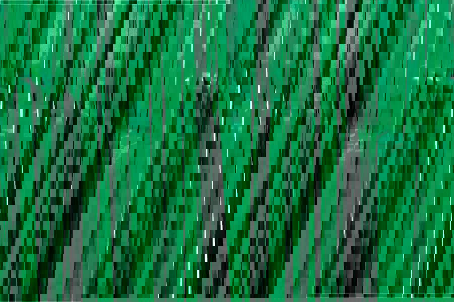 Cheetah Metallic Tinsel Curtain, 2M x 1M Green