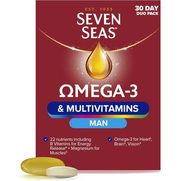 Seven Seas Omega-3 & Multivitamins Man 30 Day Duo Pack With Biotin & Iron