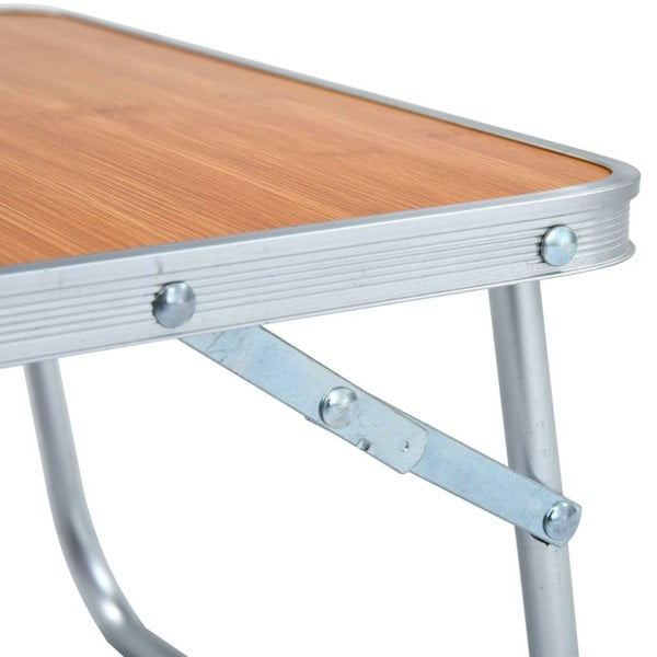 Berkfield Folding Camping Table Brown Aluminium 60x40 cm
