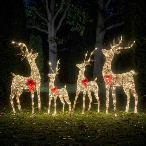 Garden Greatness Illuminated Glittering Gold Reindeer Figure