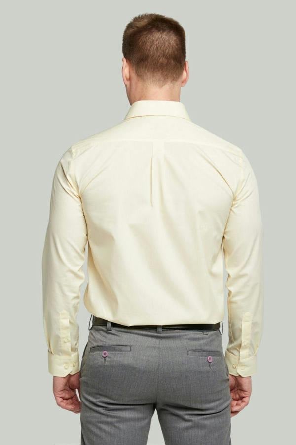 Pale Lemon Long Sleeve Cotton Rich Non-Iron Shirt