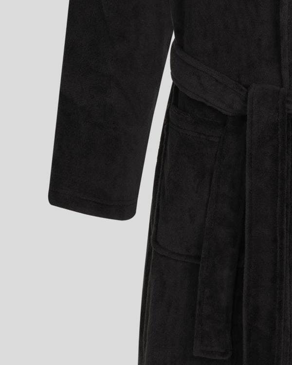 Steel & Jelly Men’s Balham Black Supersoft Fleece Dressing Gown