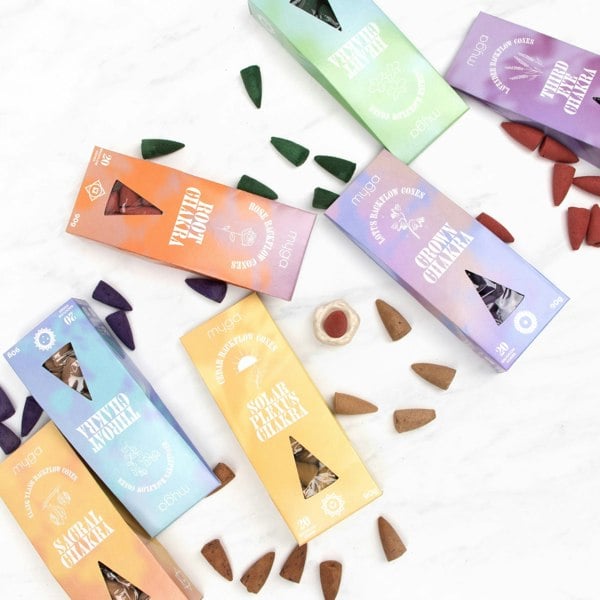 Myga Seven Chakra Backflow Incense Cones Set
