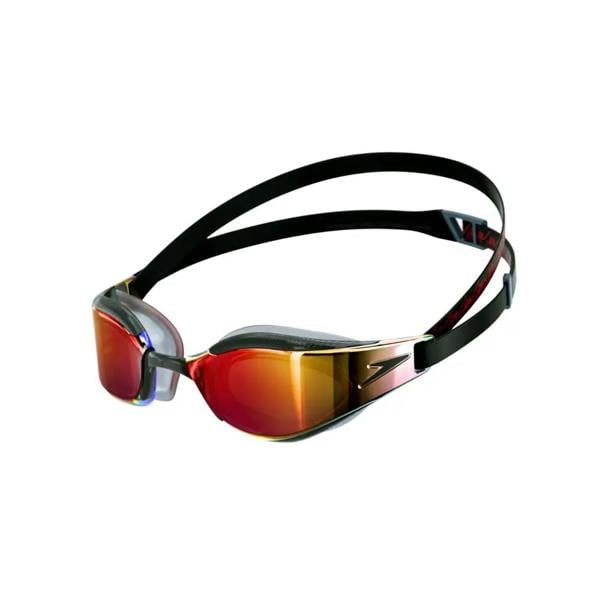 Speedo Fastskin Hyper Elite mirror swim goggles with black red lenses