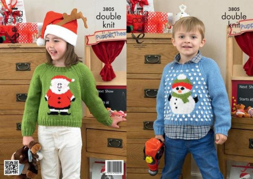 King Cole Pricewise Knitting Pattern 3805, Sweaters for Kids, 20 - 30 Inches - Advanced