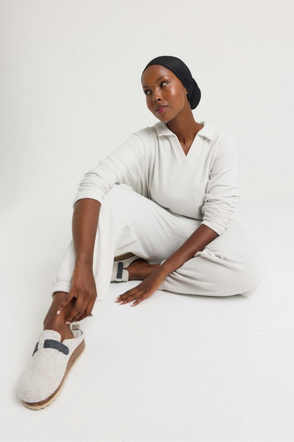 Fleece Lounge Set in Stone - Loungewear