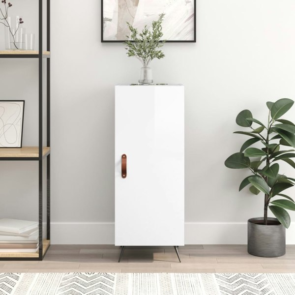 Berkfield Sideboard High Gloss White 34.5x34x90 cm Engineered Wood