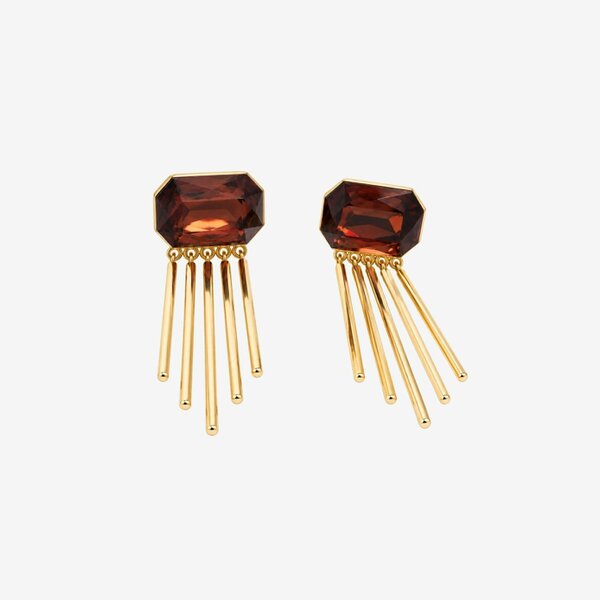 Uchi & Soto Shikaku Brown Stone Tassel Earrings
