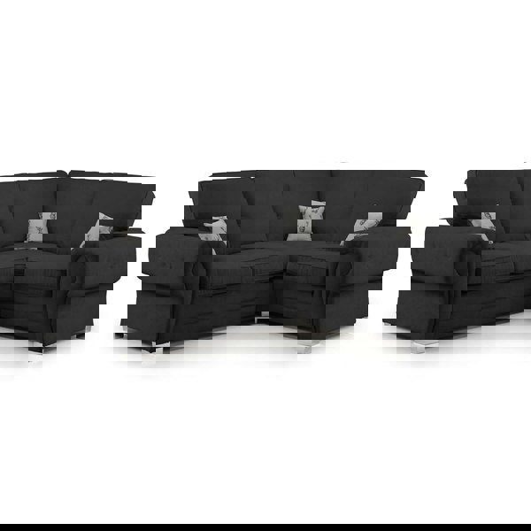 Furnishings For Less Milan Chesterfield Fabric 4 Seater Corner Sofa - Full Back