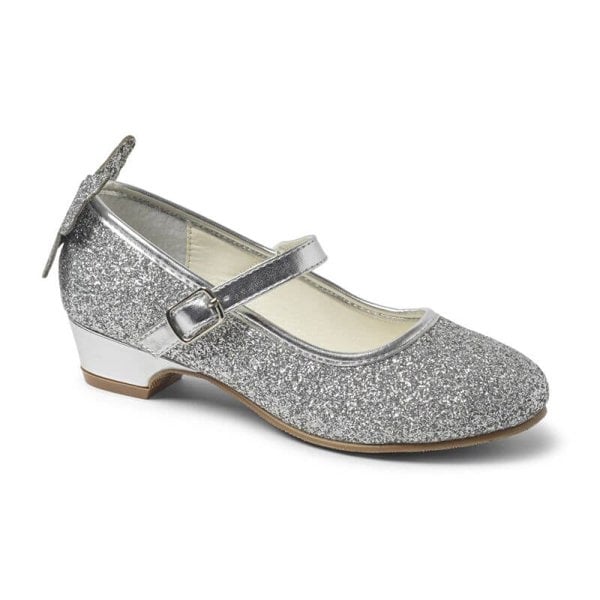 silver glitter shoe