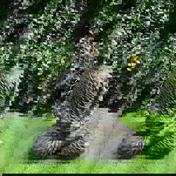 Extra Large Antique Bronze Meditating BuddhaTimeless Zen