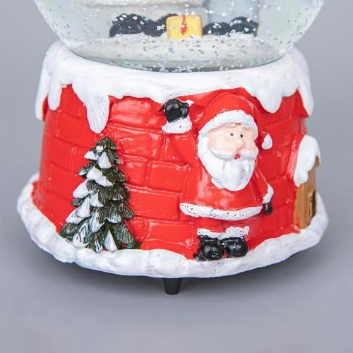 15cm Musical Christmas Snow Globe with Santa Scene and Resin Base image 6