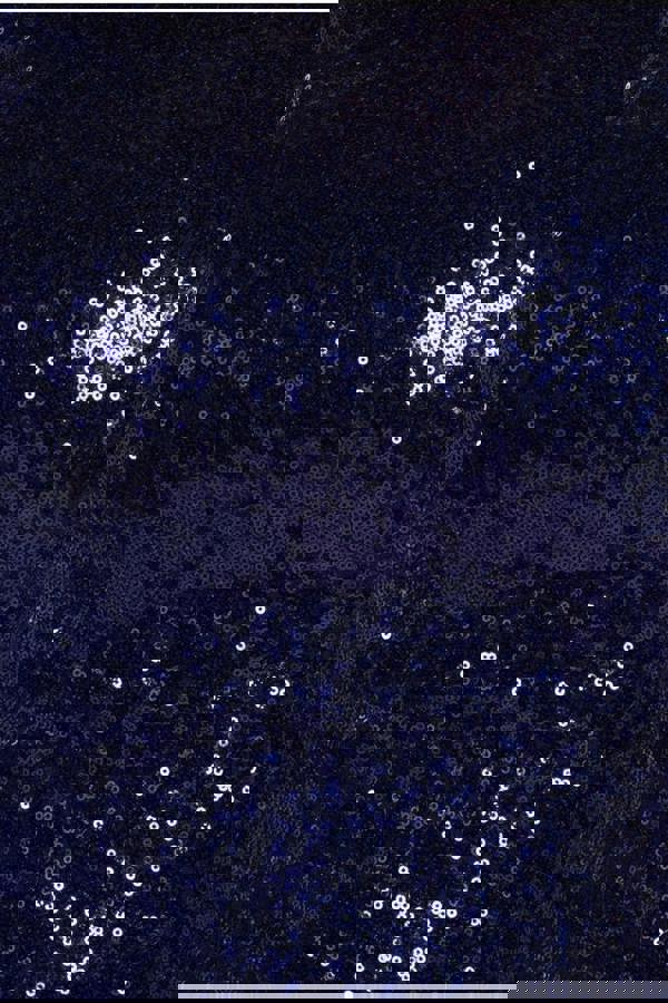 Chiffon & Sequin Embroidered Bardot Maxi Dress - Navy Blue DR1168SP