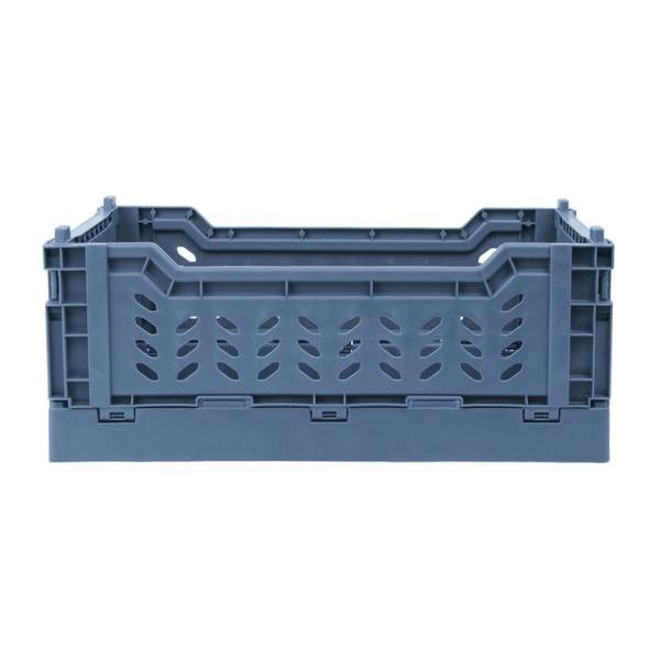 JVL STACKIT - Plastic Foldable Storage Crate - 4L - Blue
