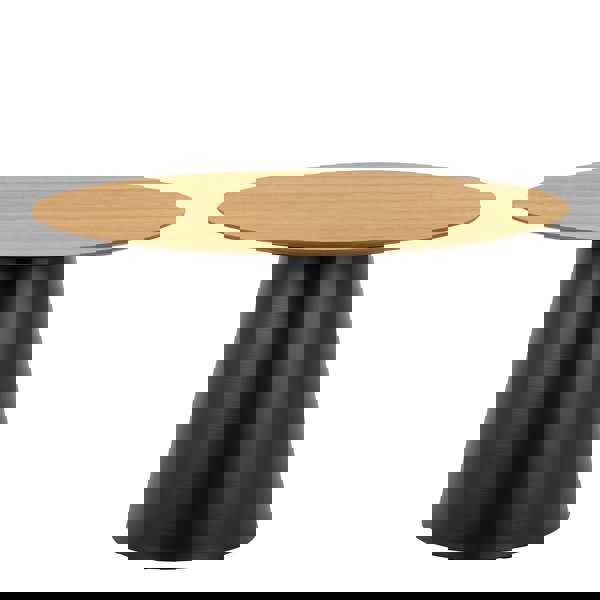 Furniture To Go Soli Round Dining Table in Oak/Black 120x75cm