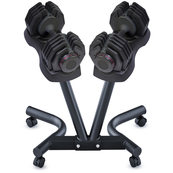 Strongology 40kg Adjustable Dumbbell Pair with Free Durable Steel Adjustable 40kg Dumbbell Floor Stand