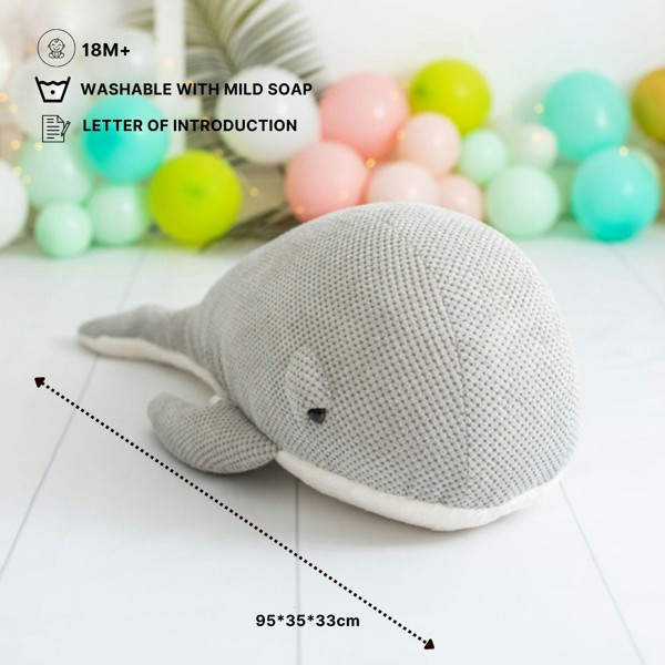 CROCHETTS Large whale plush made from soft cotton A2LD374