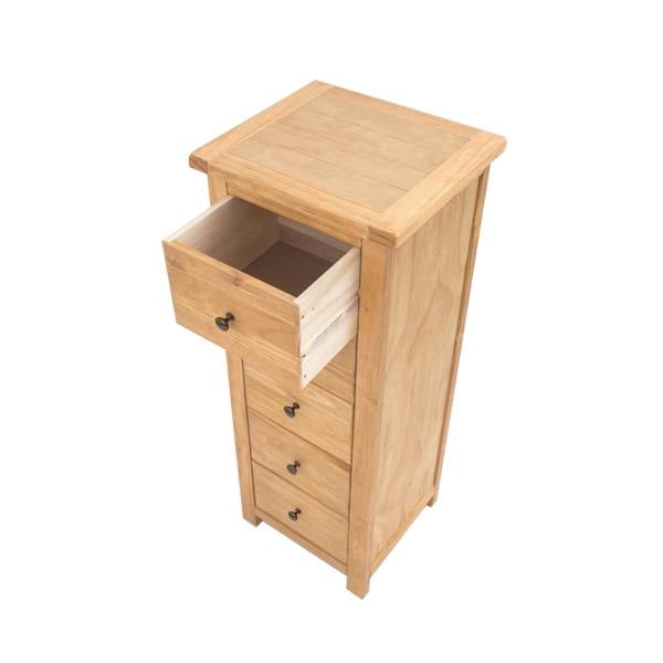 Cabinet Bits Lugo 5 Drawer Narrow Chest of Drawers Brass Knob