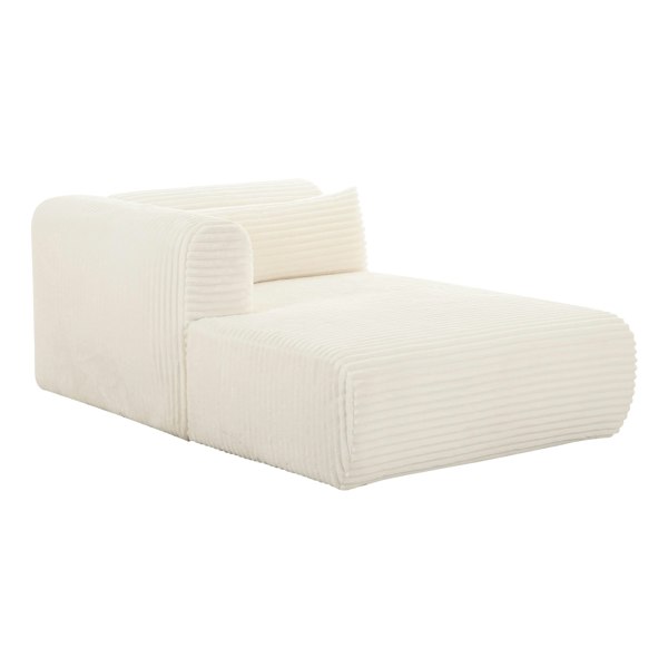 Furniture Edit Tarra Fluffy Oversized Cream Corduroy Modular LHF Chaise