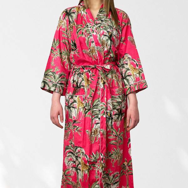 Hayley & Co Giraffe Print 100% Cotton Dressing Gown
