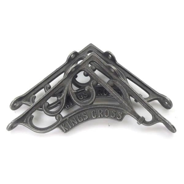 Pair of Antique Cast Iron London Kings Cross Shelf Brackets