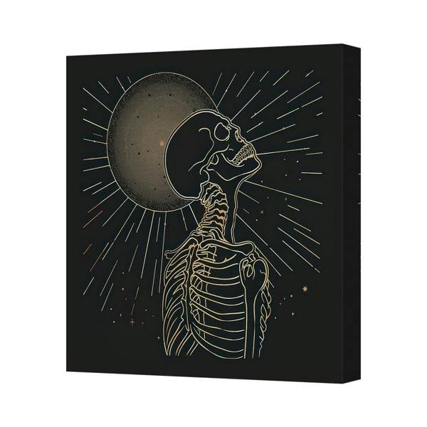Benjamin Tate Design Contemporary Skeleton Canvas Print With Deep Gallery Frame UK Handmade