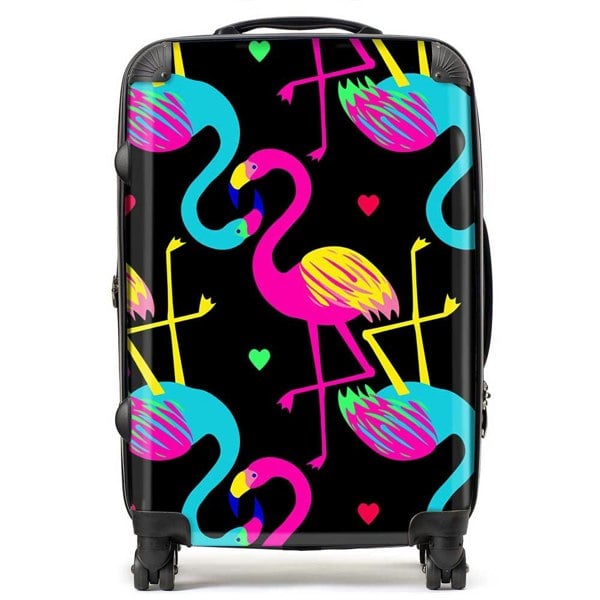 Warren Reed Vivid Flamingo Pattern Suitcase