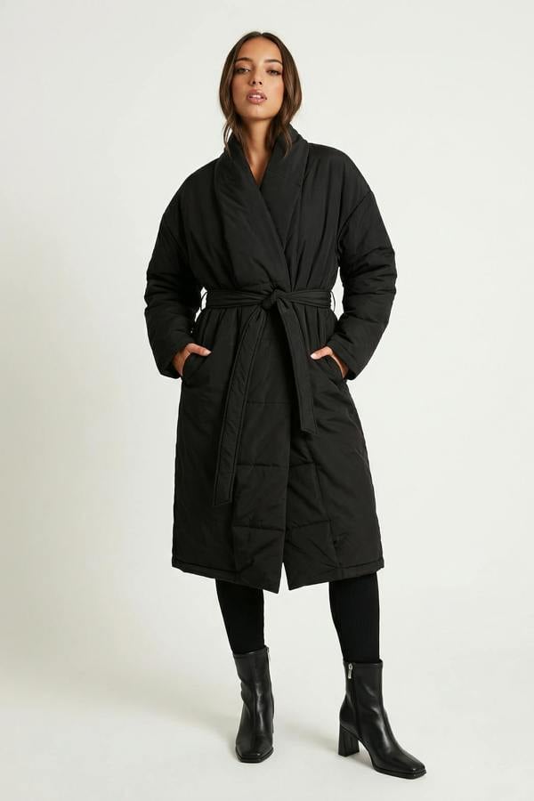 Urban Bliss Black Belted Puffer Jacket