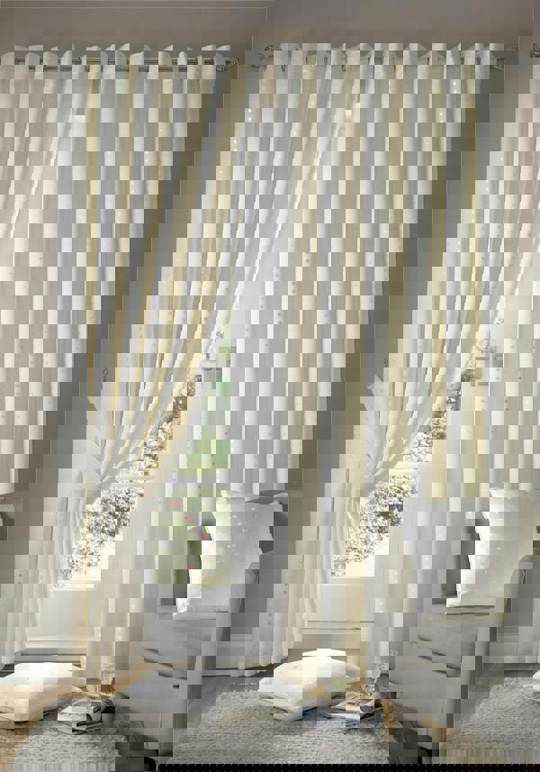 Luxury Living Adi Lined Ring Top Eyelet Curtains