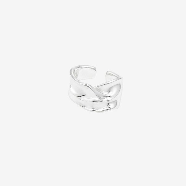 Uchi & Soto Nami Silver Molten Ring