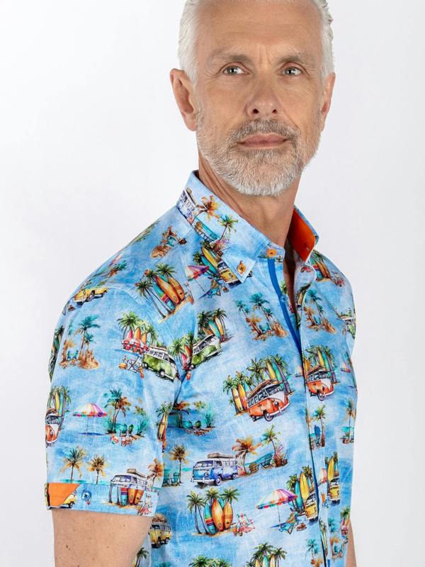 COSTAL CAMPER CRUISER PRINT SHORT SLEEVE SHIRT - Claudio Lugli Shirts