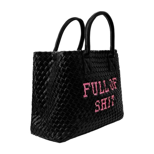 Lilly Loves Vegan Pink FULL OF SHIT woven Handbag