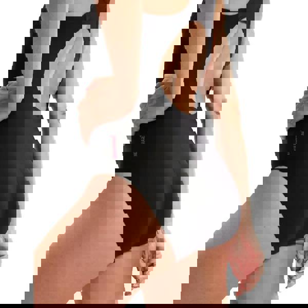 Black Speedo Hyperboom Placement Muscleback Swimsuit with cutouts