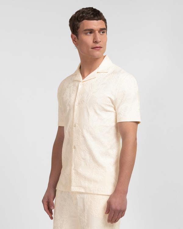 Steel & Jelly Kenton - Paisley Texture Jersey Short Sleeve Shirt